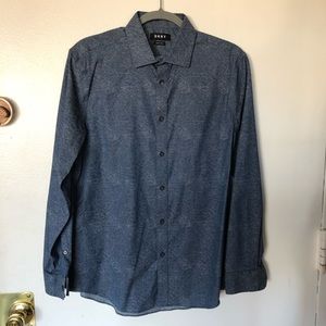 DKNY Men’s Dress Shirt Topographic Design